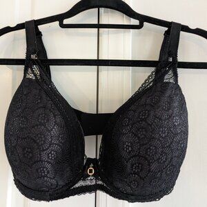 34G Chantelle Festivité Lace Plunge Bra Black